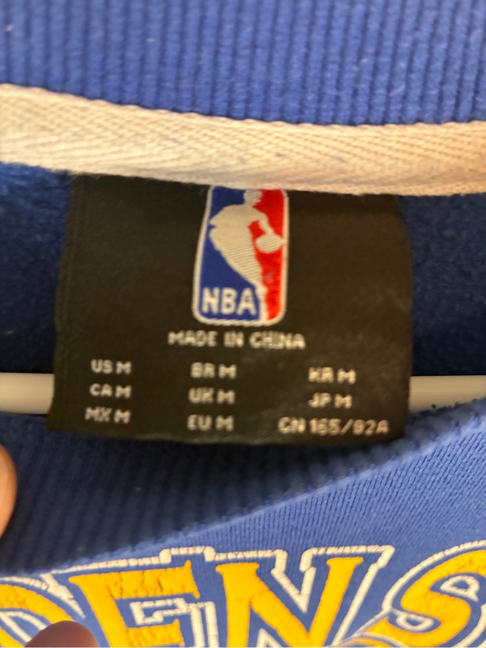 NBA Golden State Warriors Royal Blue Crewneck with Yellow Logo - Picture 4 of 4